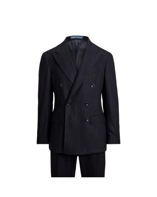 Ralph Lauren Blue Polo Tailored Fit Pinstripe Wool Suit for men