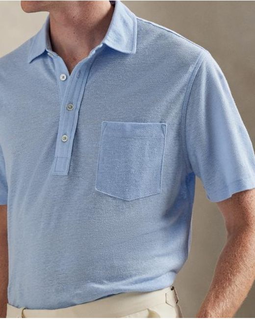 Polo Ralph Lauren Blue Standard Fit Linen Piqué Polo Shirt for men