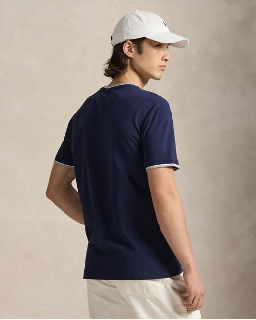 Polo Ralph Lauren Blue Classic Fit Stretch Mesh T-Shirt for men