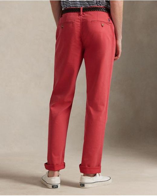Polo Ralph Lauren Red Bedford Stretch Straight Fit Trouser for men