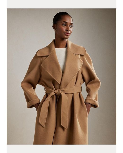 Camel cashmere wrap coat cheap