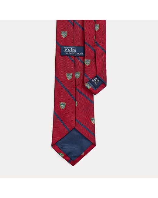 Polo Ralph Lauren Red Striped Silk Club Tie for men
