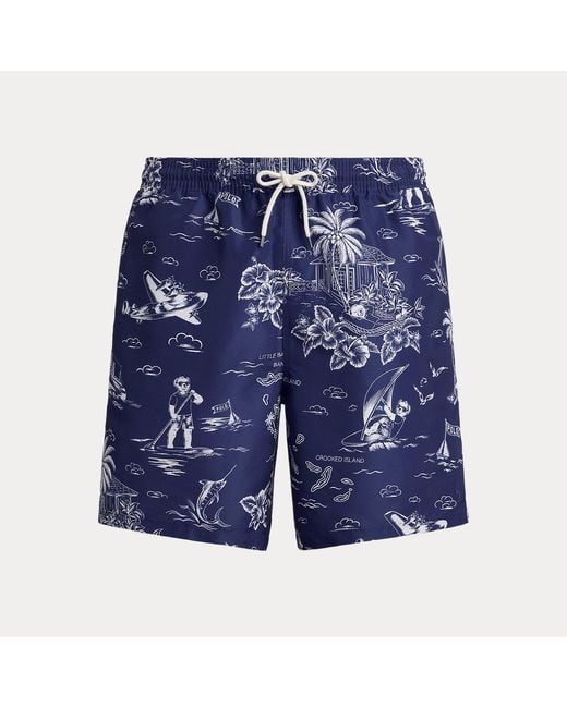 Polo Ralph Lauren Blue Traveller Classic Polo Bear Swim Shorts for men