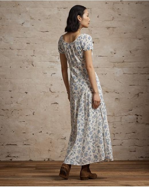 RRL White Floral-Print Voile Dress