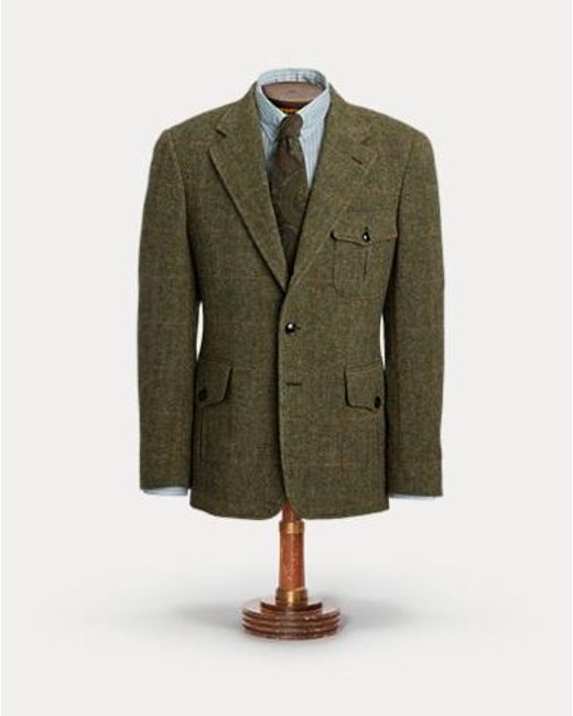 RRL Woll-Anzugjacke Mit Windowpane-Karo in Green für Herren
