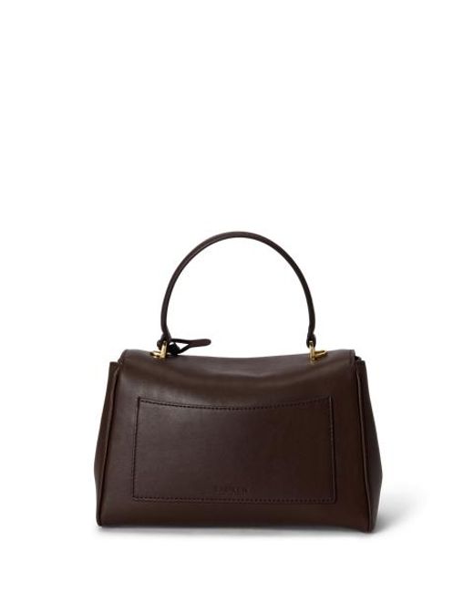 Ralph Lauren Brown Nappa Leather Small Farrah Soft Satchel
