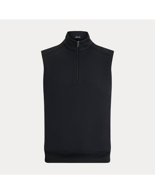 Ralph Lauren Black Stretch Jersey Quarter-Zip Gilet for men