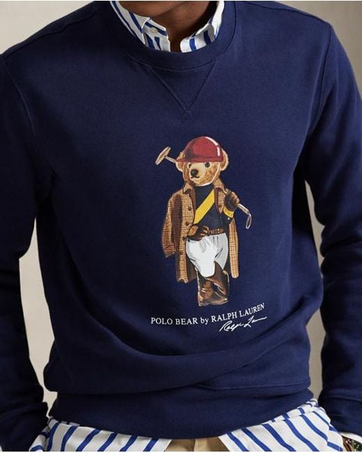 Polo Ralph Lauren Blue Polo Bear Fleece Sweatshirt for men
