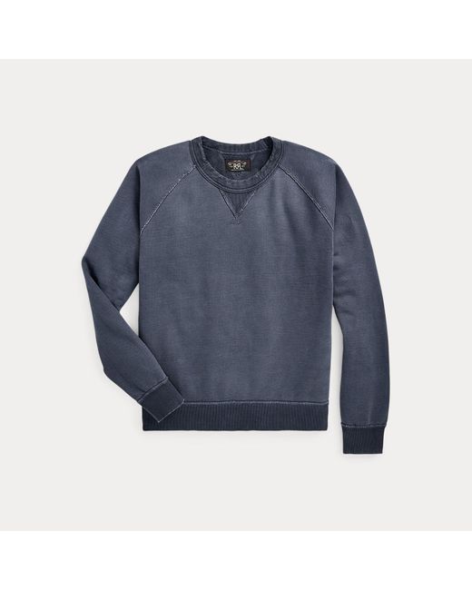 RRL Blue Garment-Dyed French Terry Sweatshirt for men