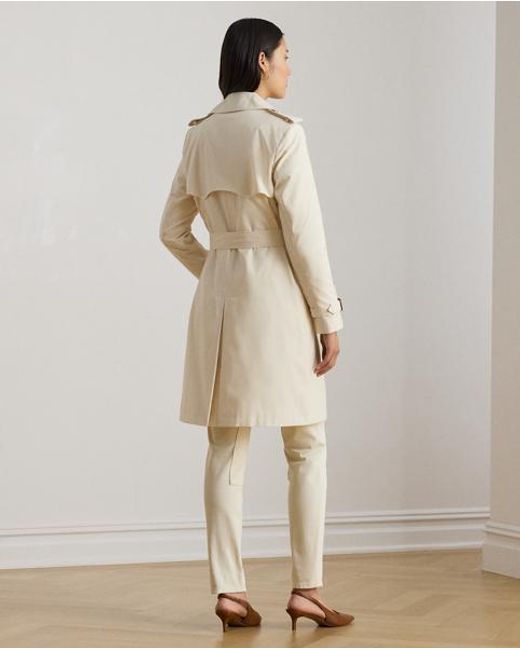 Ralph Lauren Natural Double-Breasted Cotton-Blend Trench Coat