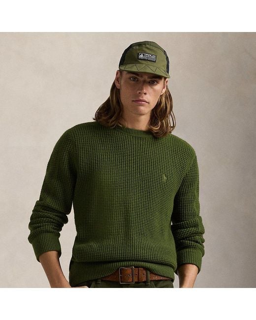 Polo Ralph Lauren Green Waffle-Knit Wool-Alpaca Sweater for men