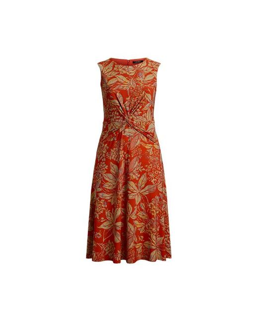 Taglie Plus - Abito ritorto in jersey stretch a fiori di Ralph Lauren in Red