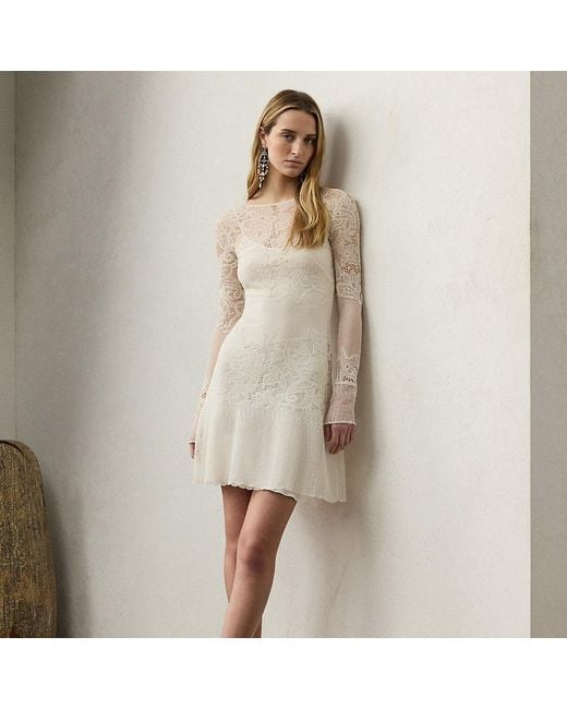 Robe-Pull En Soie Et Dentelle Ralph Lauren en coloris Natural