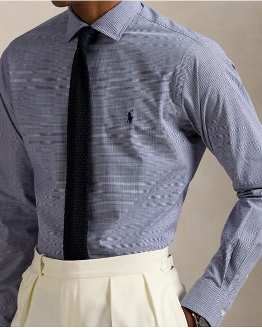 Camisa Elástica Custom Fit De Popelina Polo Ralph Lauren de hombre de color Blue