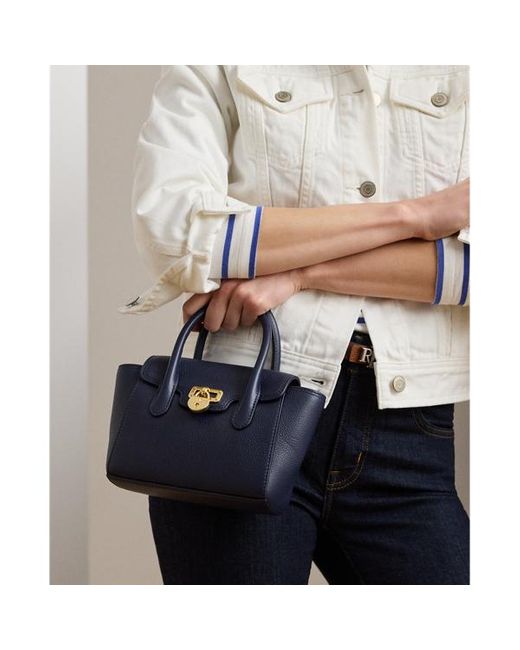 Bauletto Tanner piccolo in pelle di Ralph Lauren in Blue