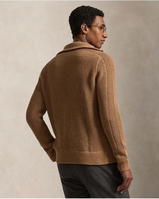 Polo Ralph Lauren Brown Logo-Embroidered Wool-Blend Cardigan for men