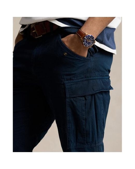 Polo Ralph Lauren Blue Slim Fit Canvas Cargo Pants for men