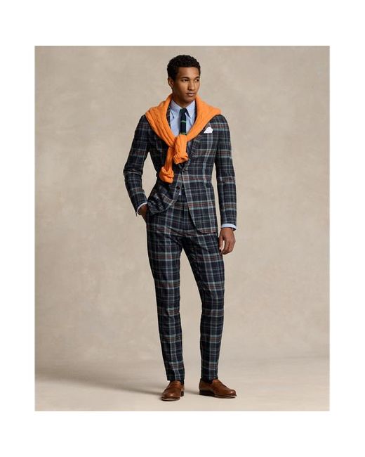 Polo Ralph Lauren Blue Patchwork Plaid Suit Trouser for men