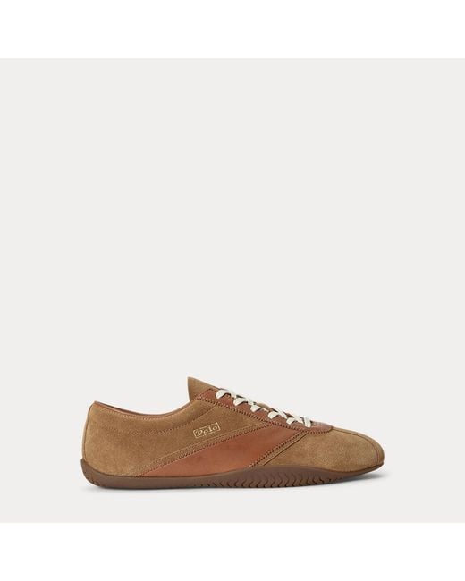 Polo Ralph Lauren Brown Rl Racer Vector Suede Trainer for men