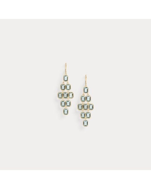 Ralph Lauren Brown Plated Stone Chandelier Earrings