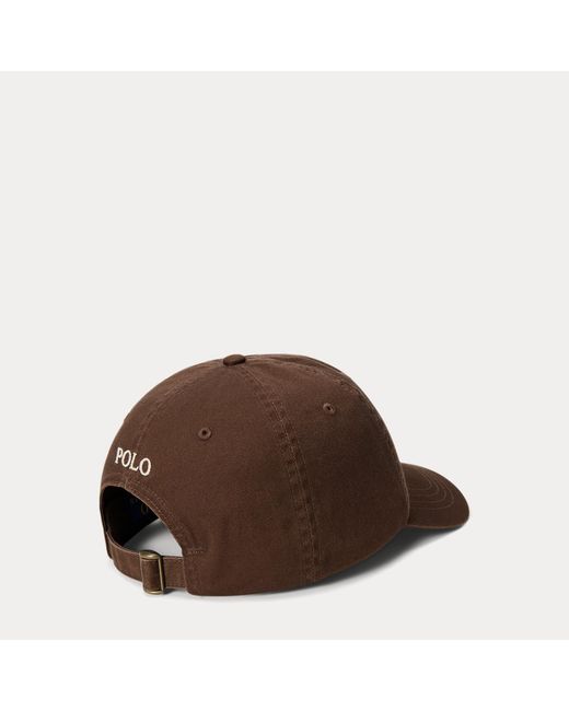 Ralph Lauren Brown The Iconic Cotton Chino Ball Cap for men