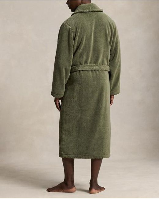 Polo Ralph Lauren Green Shawl-Collar Terry Robe for men