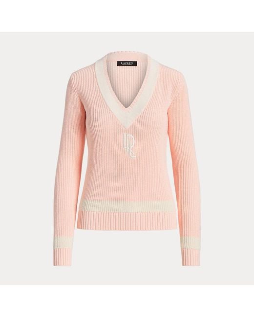 Lauren by Ralph Lauren Natural Ralph Lauren Rib-knit Cotton Cricket Sweater