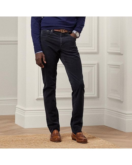 Ralph Lauren Purple Label Slim-Fit-Hose aus Stretchkordsamt in Blue für Herren