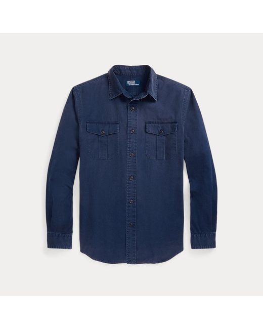 Camicia in chino Classic-Fit di Polo Ralph Lauren in Blue da Uomo