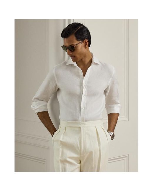 Camicia in lino nattè di Ralph Lauren in White da Uomo