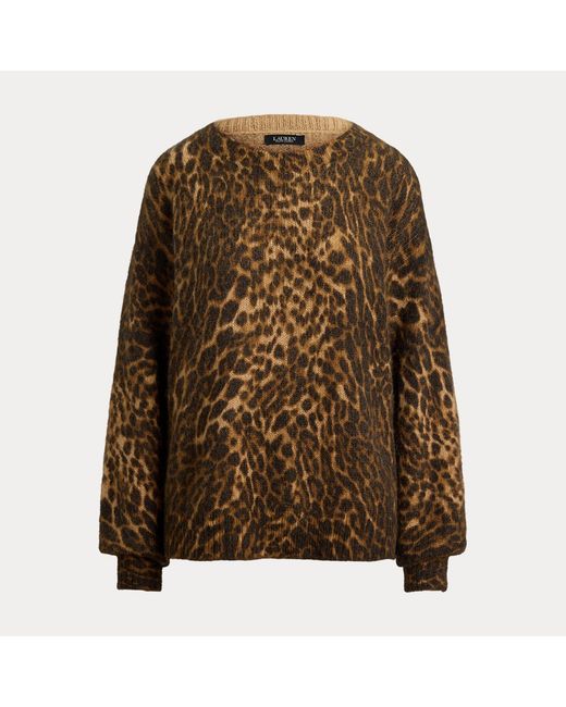 Ralph Lauren Brown Ocelot-Print Crewneck Jumper