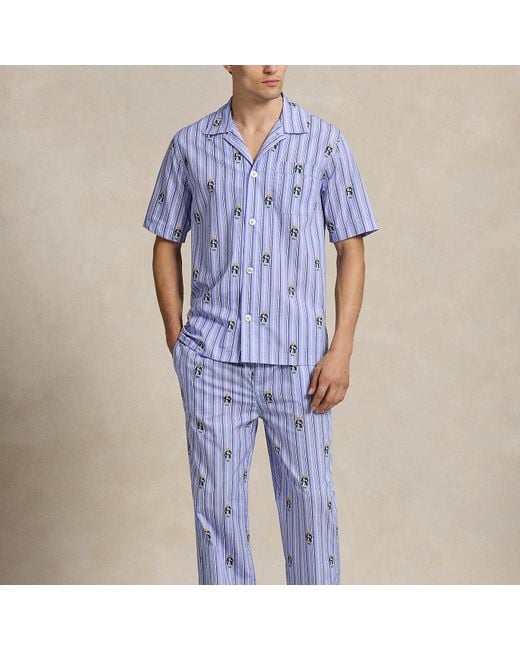 Camicia da pigiama Polo Bear di Polo Ralph Lauren in Blue da Uomo