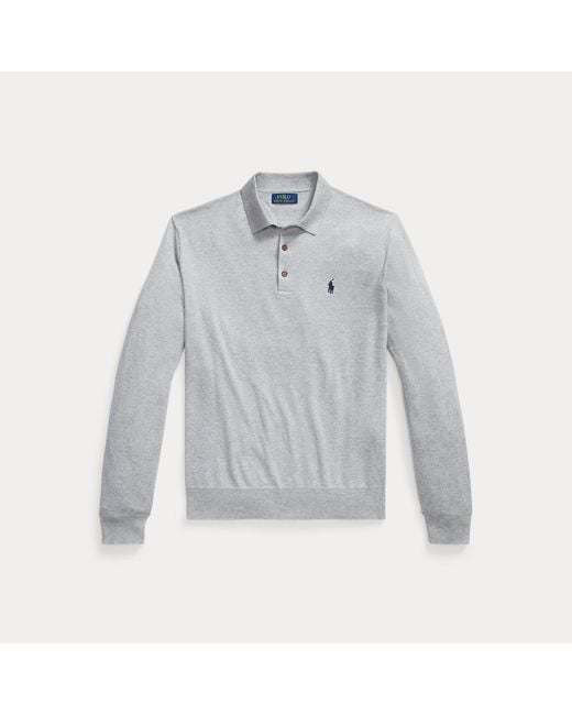 Polo Ralph Lauren Gray Cotton Polo-Collar Jumper for men