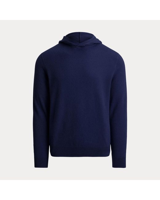 Ralph Lauren Blue Washable Cashmere Hooded Jumper for men