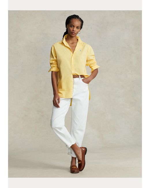 Camicia in twill di cotone oversize di Polo Ralph Lauren in Giallo | Lyst