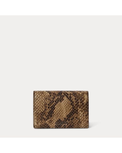 Ralph Lauren Brown Python-Embossed Small Tasha Card Case