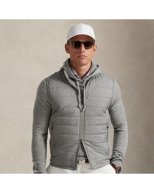 Ralph Lauren Gray Hybrid Full-Zip Gilet for men