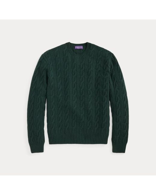 Ralph Lauren Green Cable-Knit Cashmere Jumper for men