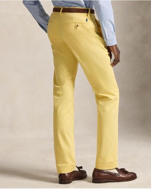 Polo Ralph Lauren Bedford Straight Fit Stretch Chino Broek in het Yellow voor heren
