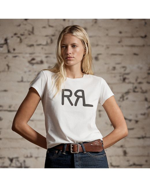 RRL White Logo Cotton Jersey Tee