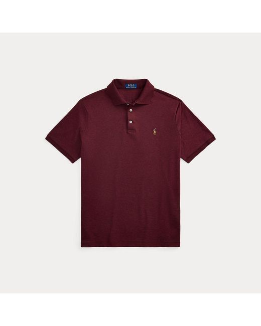 Polo Ralph Lauren Red Custom Slim Fit Soft Cotton Polo Shirt for men