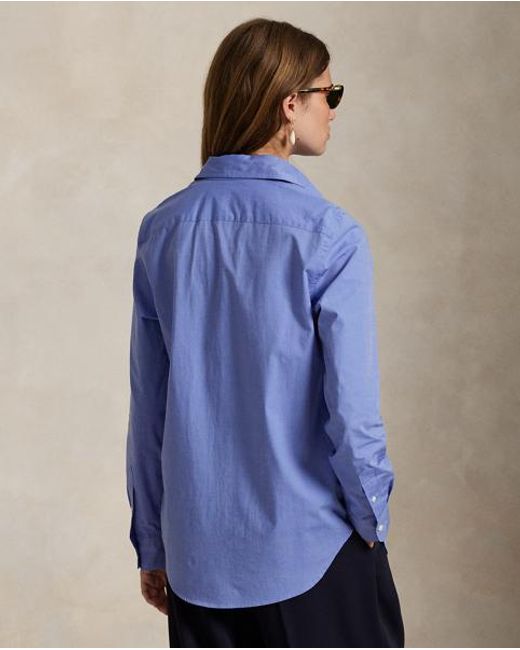 Polo Ralph Lauren Blue End-On-End Stretch Slim Fit Cotton Shirt