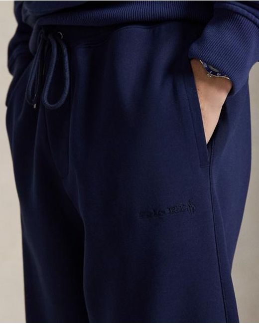 Polo Ralph Lauren Blue Relaxed Fit Double-Knit Tracksuit Bottom for men
