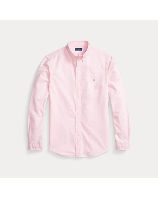 Polo Ralph Lauren Gefärbtes Slim-Fit Oxfordhemd in Pink für Herren