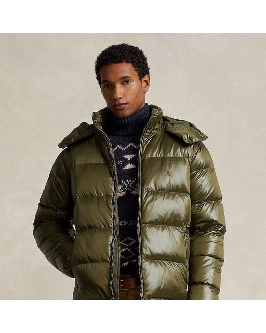 Polo Ralph Lauren The Decker Glossed Down Jacket in Green for Men | Lyst