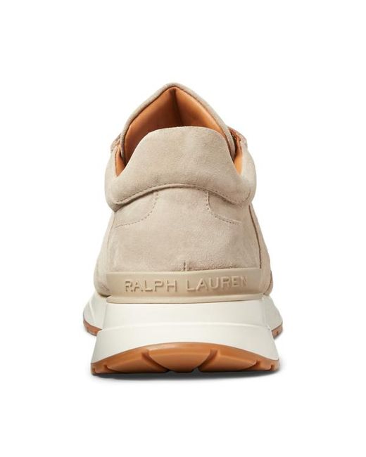 Ralph Lauren Purple Label Ethan Kalfssuède Sneaker in het Natural voor heren