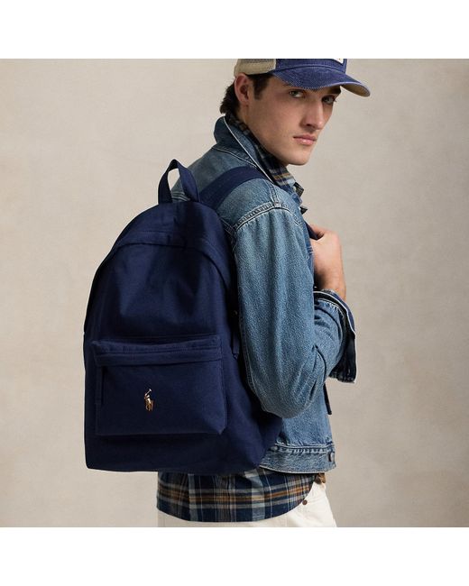 Polo Ralph Lauren Blue Canvas Backpack for men