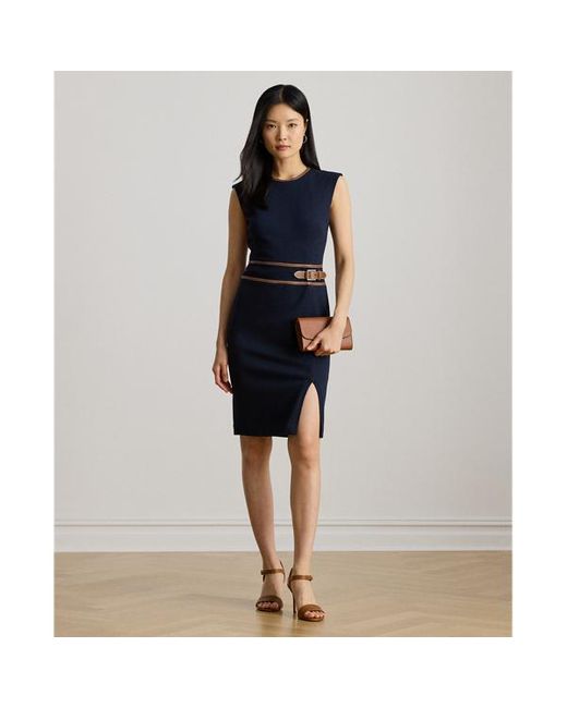 Abito con maniche ad aletta e fibbia di Ralph Lauren in Blue