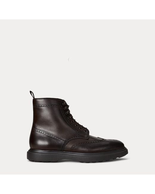 Polo Ralph Lauren Black Martelli Leather Wingtip Boot for men