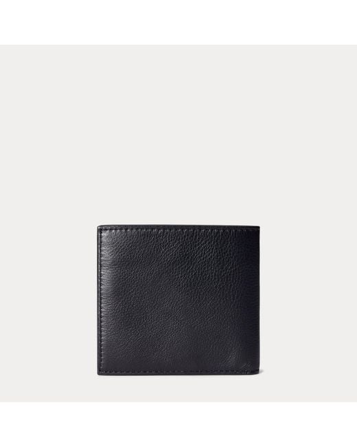 Polo Ralph Lauren Blue Pebbled Leather Billfold Wallet for men